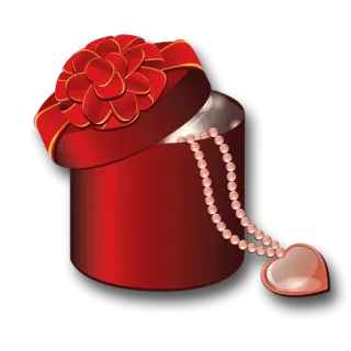 ☹️ cadeau, bijou, cadeau, collier, cœur, rouge, perles, amour telegram sticker