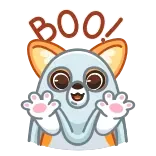 👻 BOO! halloween, corgi, fantasma, bu, carino, spaventoso, cane, vacanza telegram sticker
