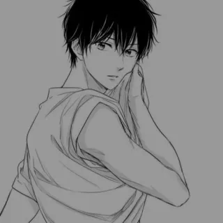 🩹 Anime, Manga, Junge, Skizze, Illustration, Zeichnung telegram sticker