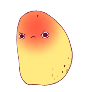 😡 картофель, злой, мультфильм, раздраженный, красный, желтый telegram sticker