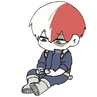 😞 Shoto Todoroki My Hero Academia Anime, My Hero Academia, Shoto Todoroki, Chibi, Słodkie, Zmęczony telegram sticker