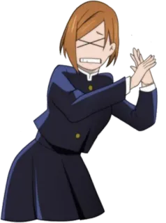🙅‍♀ Nobara Kugisaki Jujutsu Kaisen Аниме, Jujutsu Kaisen, Нобара Кугисаки, Персонаж, Японская анимация telegram sticker