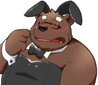 👯 ชุดบันนี่, สุนัข, อนิเมะ, แว่นตา, การ์ตูน, ตัวละคร telegram sticker