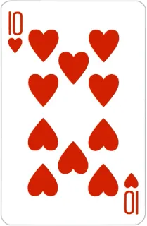 🔟 carta de juego, juego de cartas, diez de corazones, corazones, palo telegram sticker