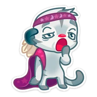 🥱 mengantuk, lelah, kartun, menguap, hewan, imut telegram sticker