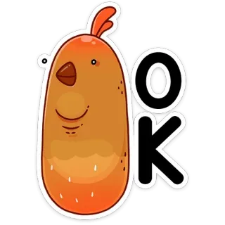 👌 OK pollo, ok, afirmativo, dibujos animados, pájaro telegram sticker