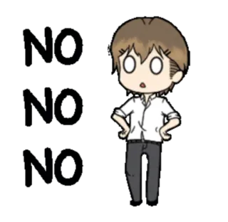 🙅 NO NO NO không, từ chối, anime, phim hoạt hình, phủ nhận telegram sticker