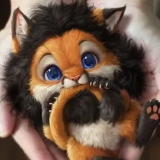 🦁 animal, cub, cute, fluffy, fox, lion, hybrid, kitten telegram sticker