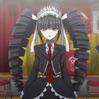 🃏 Celestia Ludenberg Danganronpa Anime, Gótico, Maria Chiquinha, Olhos vermelhos, Danganronpa, Celestia Ludenberg telegram sticker
