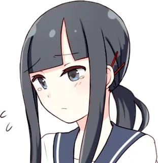 😢 อนิเมะ, มังงะ, ผู้หญิง, ชุดนักเรียน, การ์ตูน, เศร้า, อารมณ์ telegram sticker
