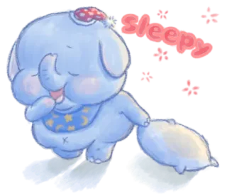 🍯 sleepy schläfrig, süß, Elefant, Cartoon, Tier, Baby telegram sticker