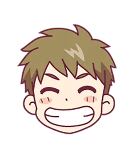 😁 Cartoon, Anime, Blij, Lachend, Gezicht telegram sticker