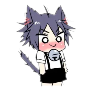 🫐 Anime, Orecchie da gatto, Chibi, Carino, Manga, Kawaii, Animale domestico telegram sticker