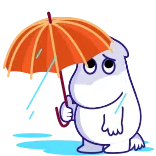 ☔️ Moomin มูมิน, ร่ม, เศร้า, การ์ตูน, ฝน telegram sticker