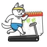 🏃‍♂️ cat, running, fitness, exercise, treadmill, calendar telegram sticker