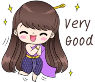 👏 very good Desenho animado, Fofo, Kawaii, Tailandês, Saudação, Positivo telegram sticker