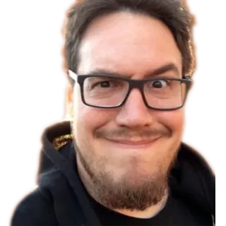 😜 Mann, Brille, Porträt, Gesicht, Person, Lächeln whatsapp sticker