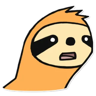 😱 ленивец, животное, мультфильм, милый, смешной, мем whatsapp sticker