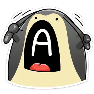 😲 A stiker, kartun, karakter, gelembung, mulut terbuka, huruf a whatsapp sticker