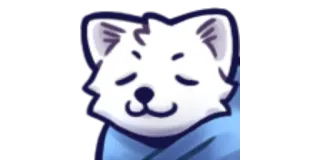 😴 động vật, dễ thương, chó, hoạt hình, trắng, xanh dương telegram sticker
