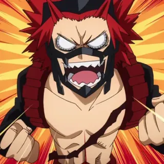 📚 Eijiro Kirishima My Hero Academia anime, my hero academia, kirishima, eijiro, red riot, cartoon telegram sticker
