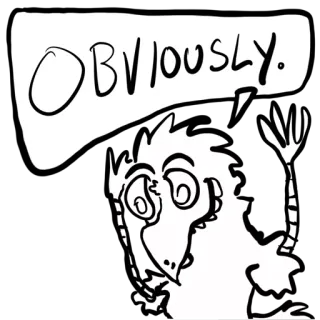 🐓 OBVIOUSLY. 明白, 鳥, 漫画, 表情, 皮肉 telegram sticker