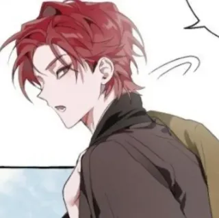 🥢 estilo anime, chico anime, pelo rojo, hombre, retrato telegram sticker