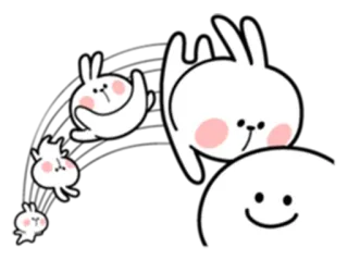 😆 кролик, милый, каваий, животное, зайчик, наклейка telegram sticker