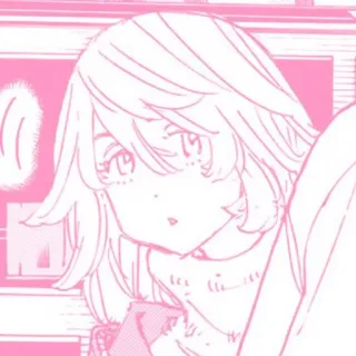 ☁️ Anime, Manga, Charakter, Pink, Illustration whatsapp sticker
