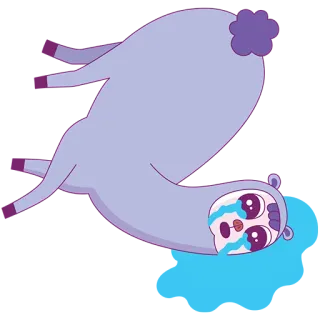 😭 llorando, triste, dibujos animados, animal, morado telegram sticker