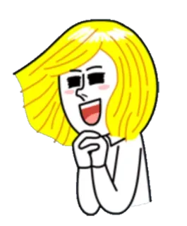 😳 漫画, 女性, 興奮, 幸せ, イラスト, 人 telegram sticker