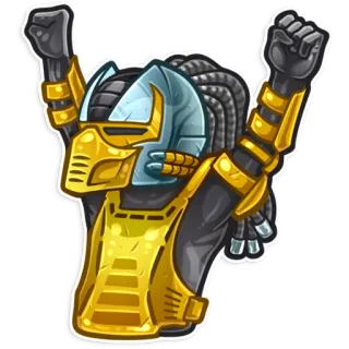 ✊ Cyrax Mortal Kombat Cyborg, Vechtgame, Videogame, Personage, Martial arts telegram sticker