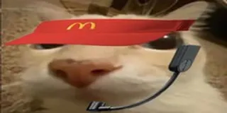 🍟 Katze, McDonalds, Headset, Visier, Drive-Through telegram sticker
