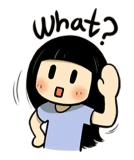 ❓ What? cartoon, question, girl, what telegram sticker
