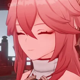 🌸 Yae Miko Genshin Impact アニメ, ゲーム, 原神, 八重神子, ビデオゲーム, キャラクター whatsapp sticker