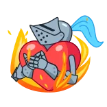 ❤️🔥 corazón, caballero, armadura, amor, medieval, fuego telegram sticker