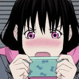 💈 Anime, Schattig, Meisje, Blozen, Verrast, Gaming, Kat, Katten whatsapp sticker