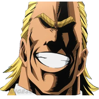 😄 All Might My Hero Academia anime, hero, smile, strong, symbol of peace telegram sticker