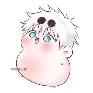 ⚫️ @HAWKS Anime, Chibi, Kartun, Kawaii, Lucu, Gojo, Gojo Satoru telegram sticker