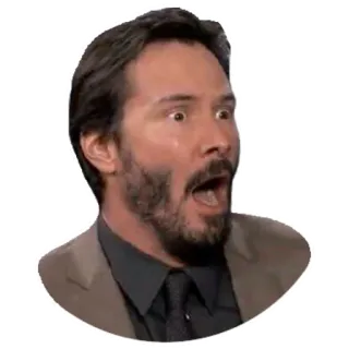😱 Keanu Reeves Keanu Reeves, ngạc nhiên, sốc, biểu cảm, meme, diễn viên telegram sticker