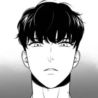 💸 Mann, Porträt, Schwarzweiß, Anime, Manga, Illustration telegram sticker