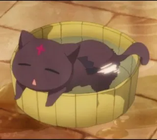 😴 gatto, anime, bagno, carino, rilassante telegram sticker