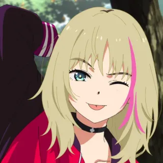 🥚 アニメ, 女の子, キャラクター, ウインク telegram sticker