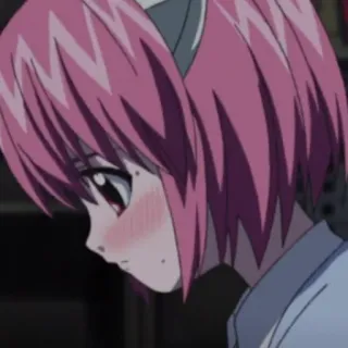 📌 anime, ragazza, capelli rosa, arrossire, carina, giapponese telegram sticker