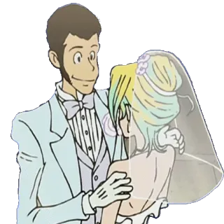 👰 Anime, Hochzeit, Bräutigam, Braut, Romantik, Paar telegram sticker