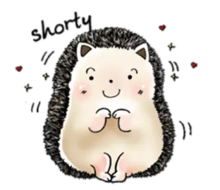 🙂 Shorty you fine hérisson, mignon, animal, autocollant, adorable, dessin animé telegram sticker