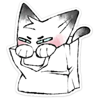 🐱 Katze, Brille, Rouge, Tier, Aufkleber, Cartoon whatsapp sticker