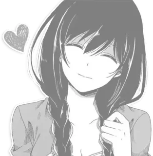 ☺️ anime, girl, cute, heart, smiling telegram sticker