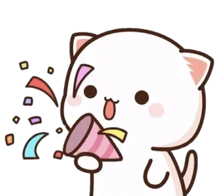 🎉 Katze, Konfetti, Feier, Party, süß, Tier, Kawaii telegram sticker