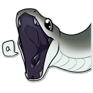 🅰️ a serpiente, animal, reptil, boca abierta whatsapp sticker